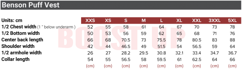 size chart