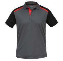 Tri Colour Polo Shirt – Black/Grey/Red