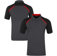 Tri Colour Polo Shirt – Black/Grey/Red Ladies