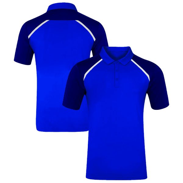 Tri Colour Polo Shirt – Royal/Navy/White Men